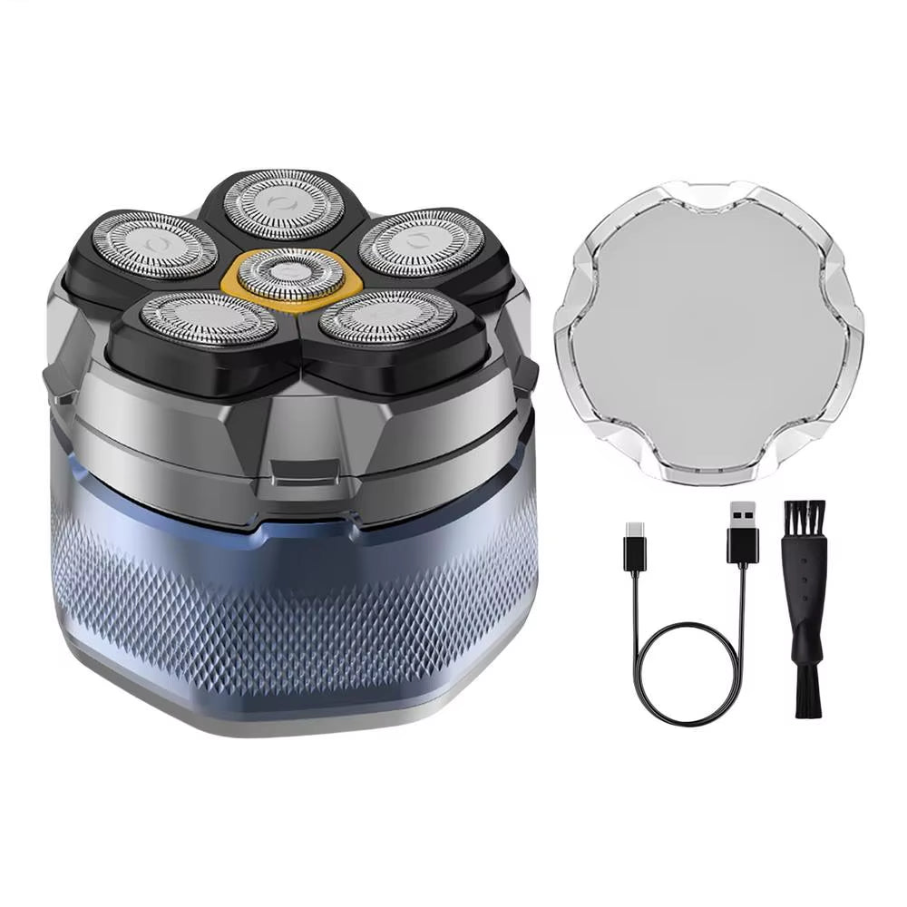 Image of Head Shavers Men 6D Skull Bald Shaver Rechargeable Head Hair Shaver IPX8 Waterproof Head Shaving Buzzer Type-C Body Razors